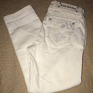 Rock Revival White Crop Jeans
